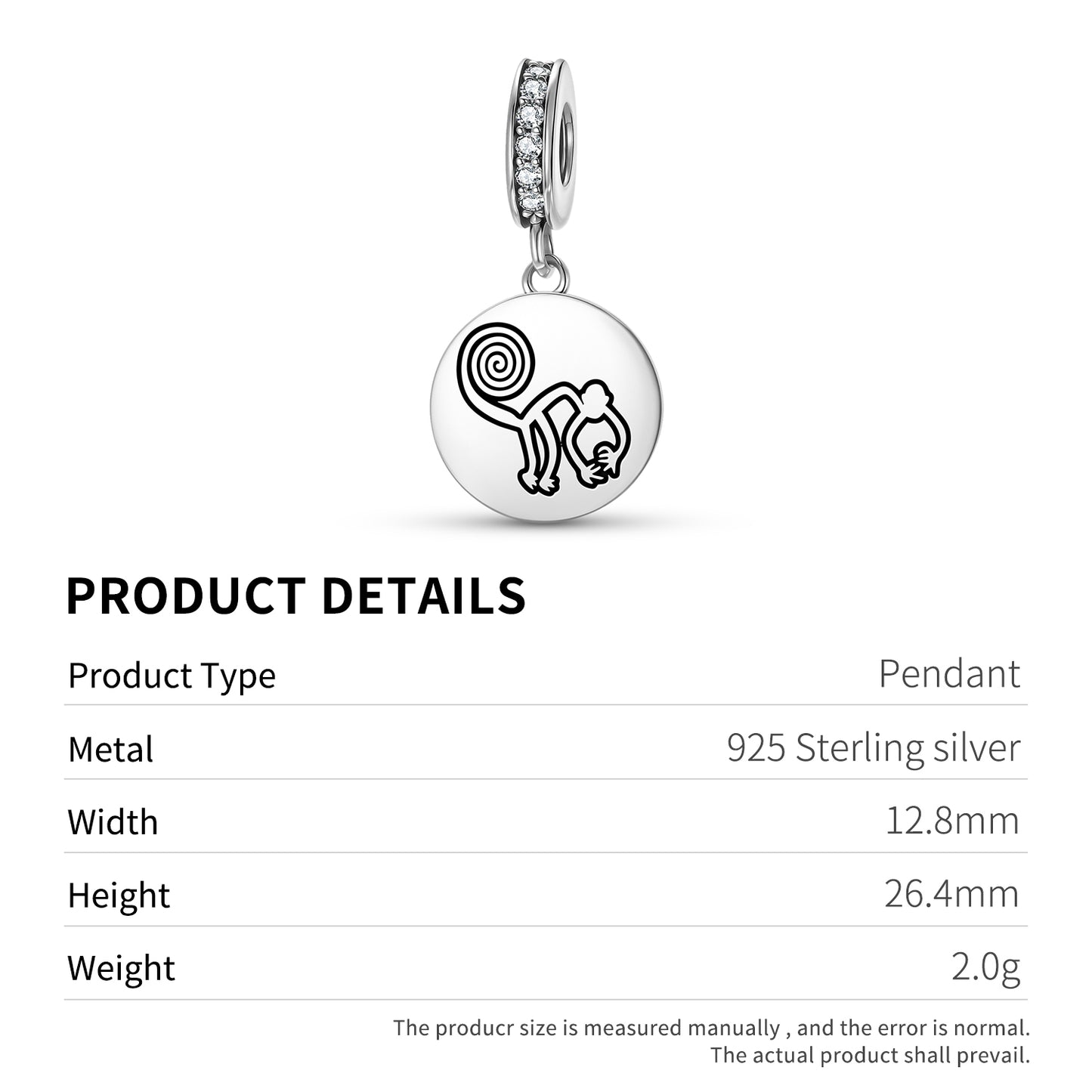 The Monkey Nazca lines Symbols Pendant Dangle Charm