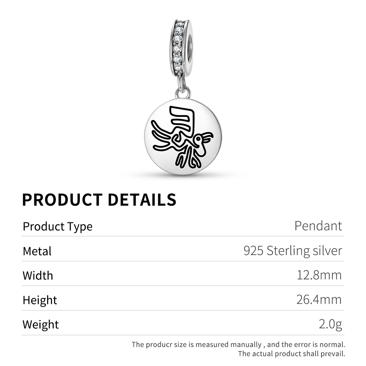 The Pelican Nazca lines Symbols Pendant Dangle Charm