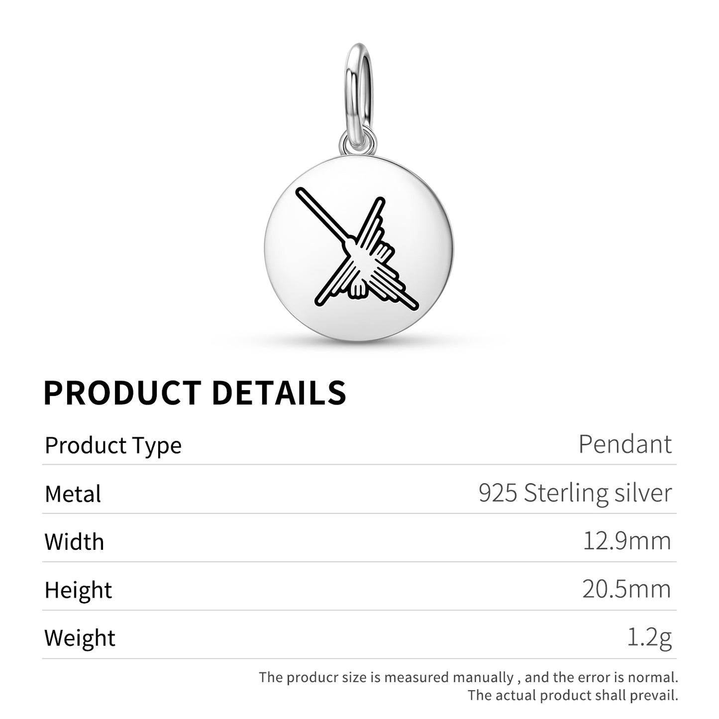 The Hummingbird Nazca lines Symbols Pendant Dangle Charm