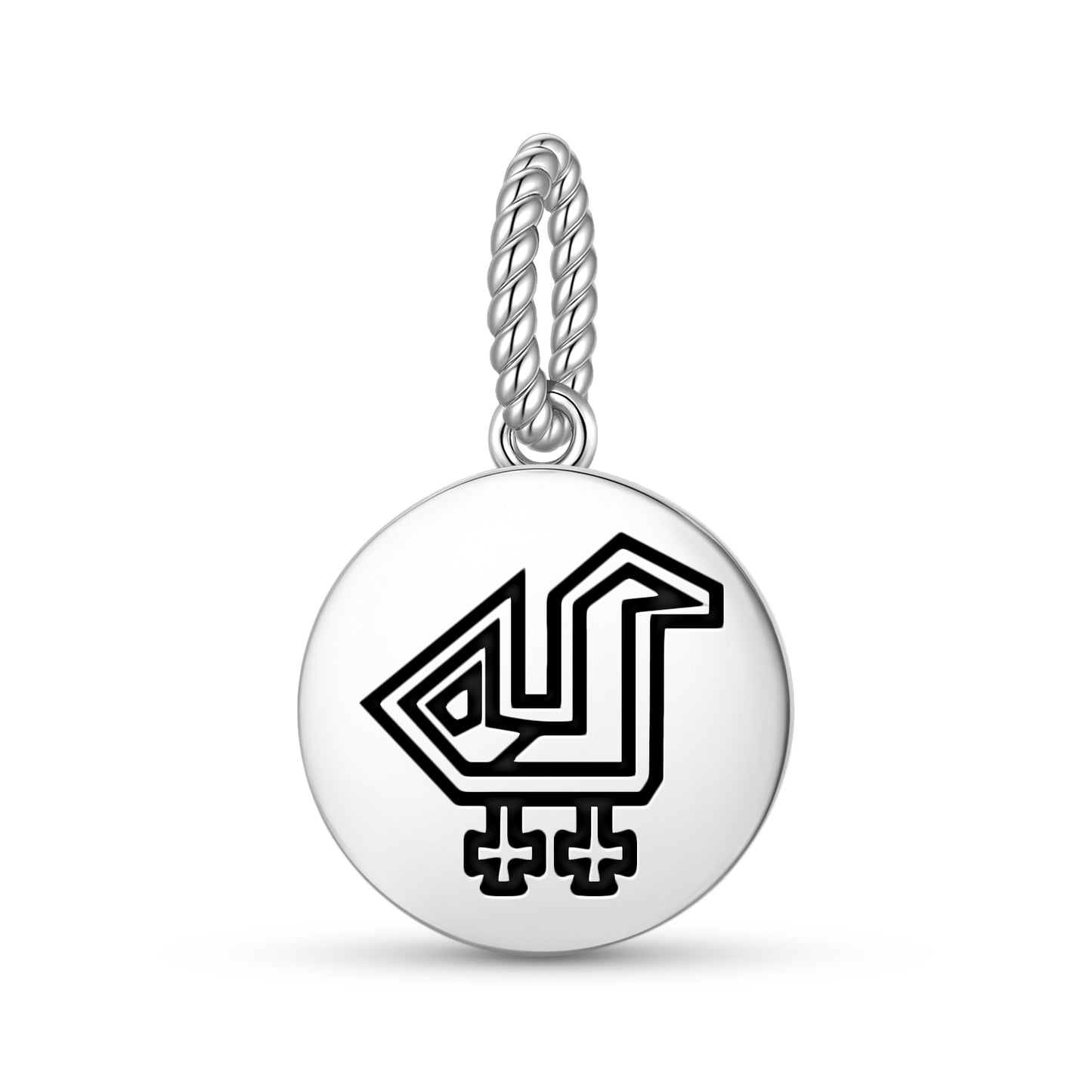 Chicken and Rooster Persian Symbols Pendant Dangle Charm