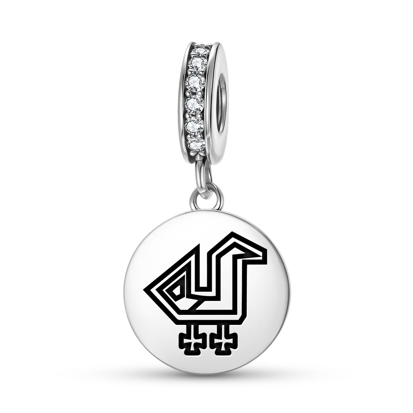 Chicken and Rooster Persian Symbols Pendant Dangle Charm