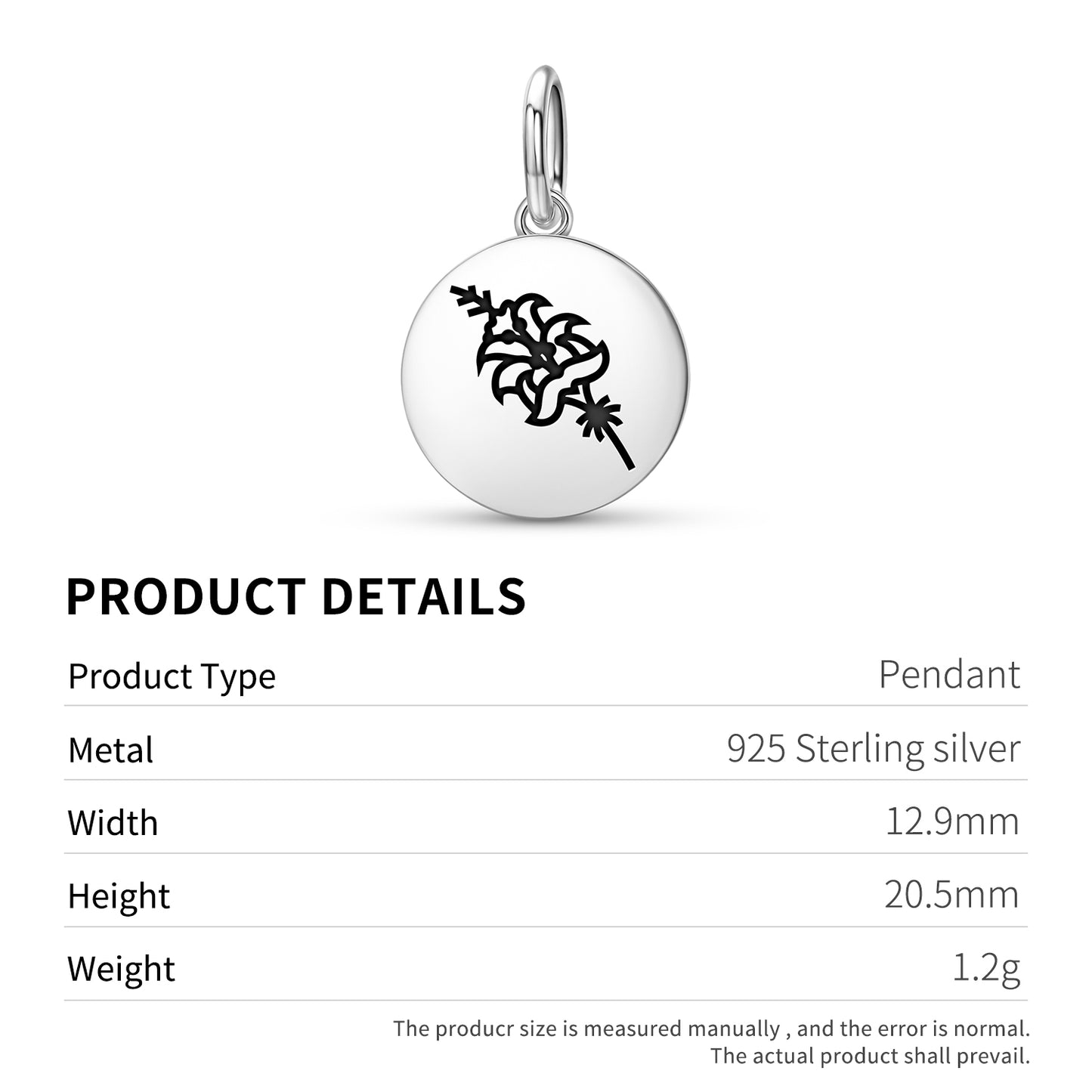 Lily Persian Symbols Pendant Dangle Charm