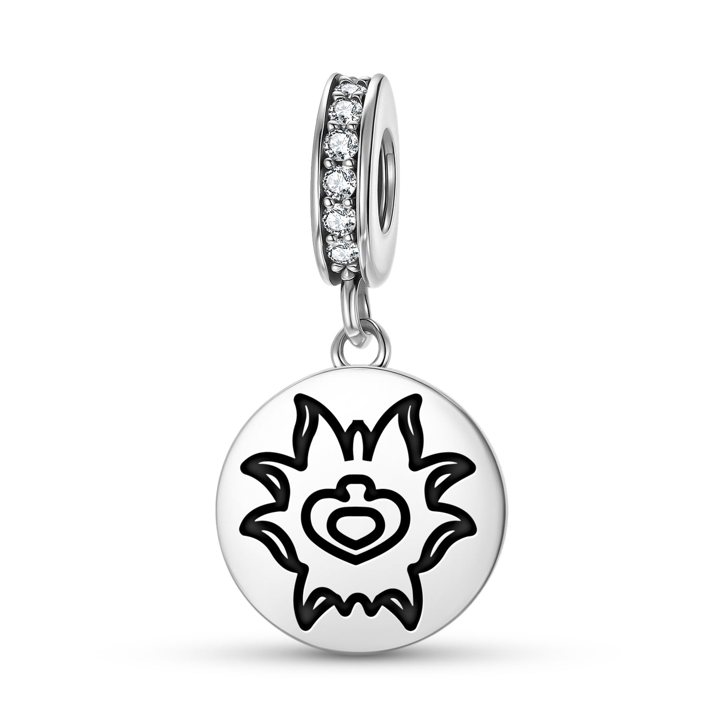 Peony Persian Symbols Pendant Dangle Charm