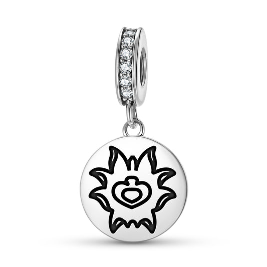 Peony Persian Symbols Pendant Dangle Charm