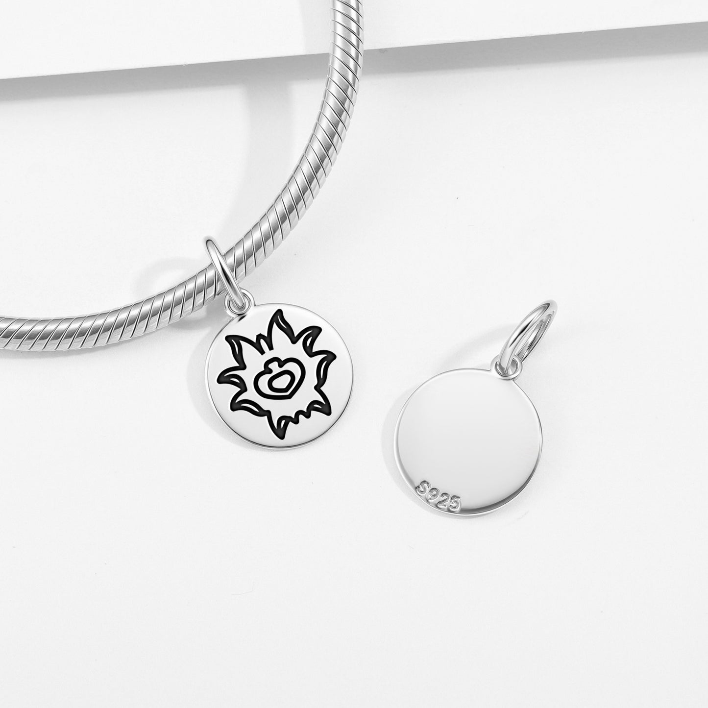 Peony Persian Symbols Pendant Dangle Charm