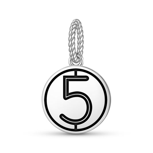Number 5 Persian Symbols Pendant Dangle Charm