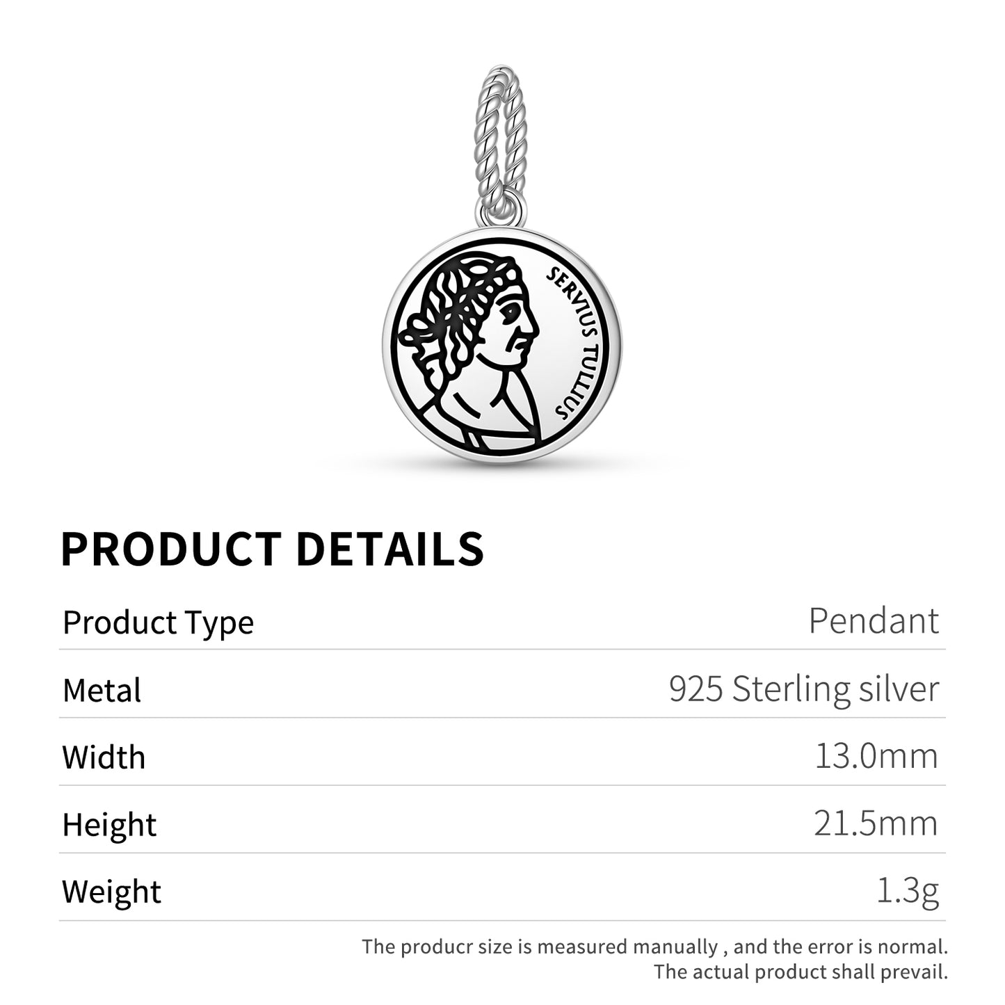 Servius Tullius Roman Empire Symbols Pendant Dangle Charm