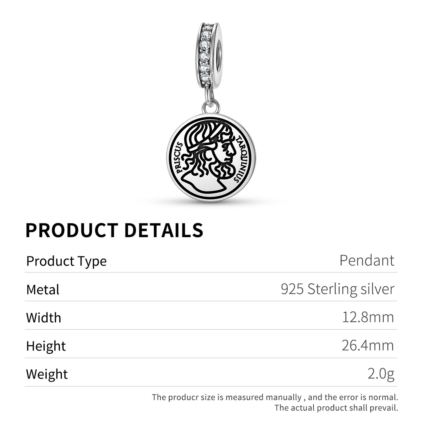 Tarquinius Priscus Roman Empire Symbols Pendant Dangle Charm
