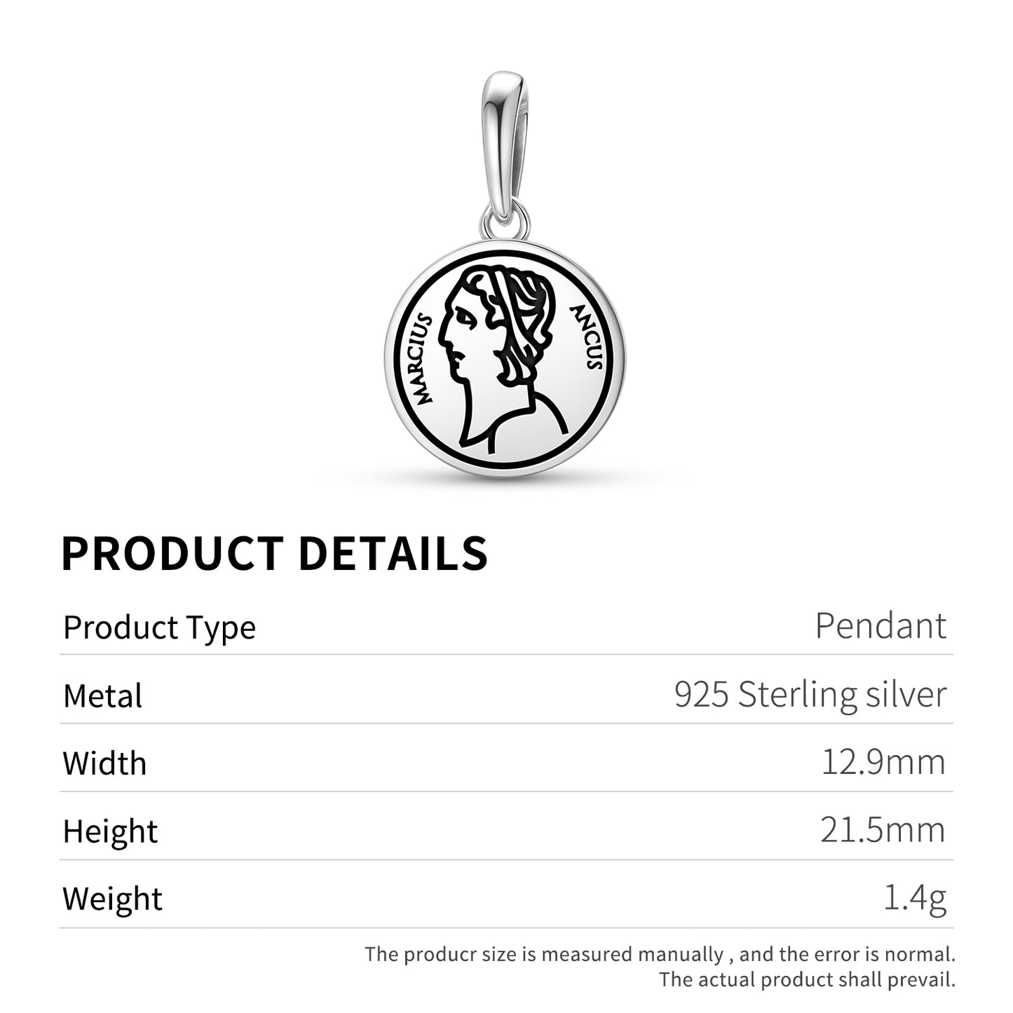 Ancus Marzio Roman Empire Symbols Pendant Dangle Charm
