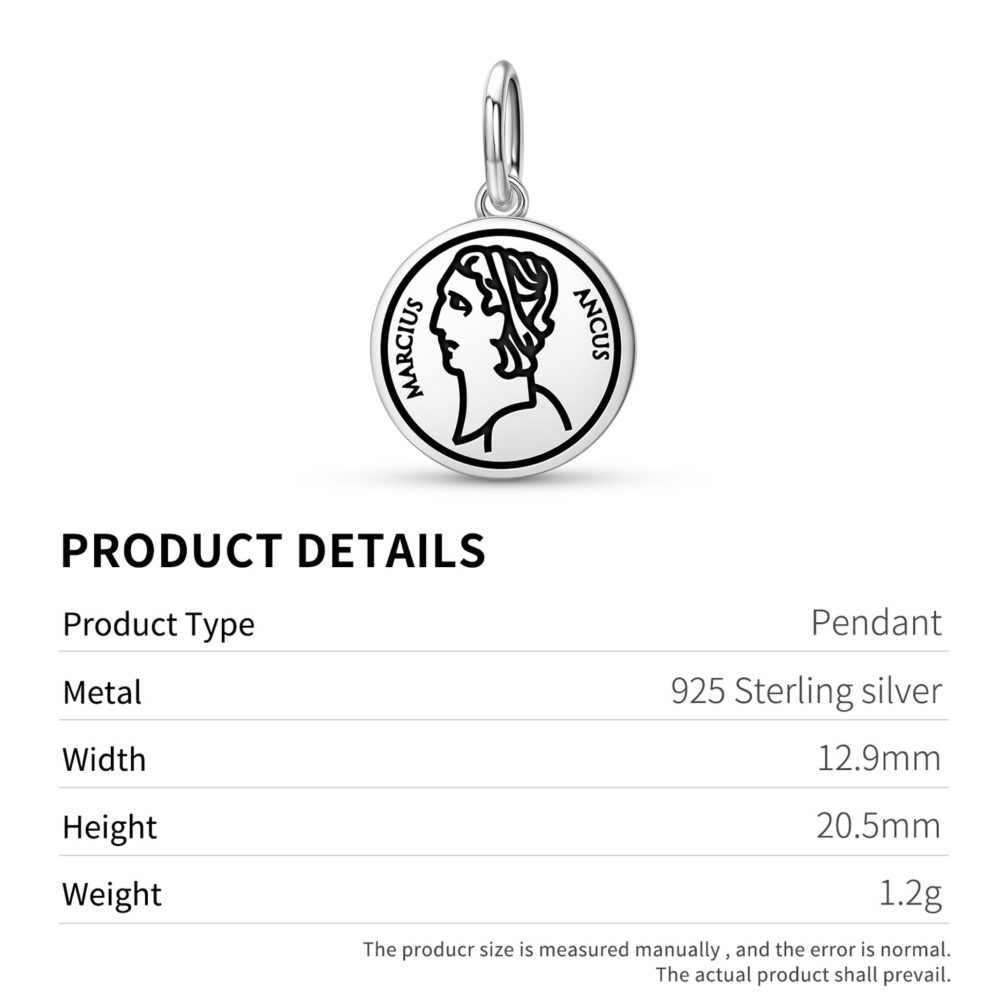 Ancus Marzio Roman Empire Symbols Pendant Dangle Charm