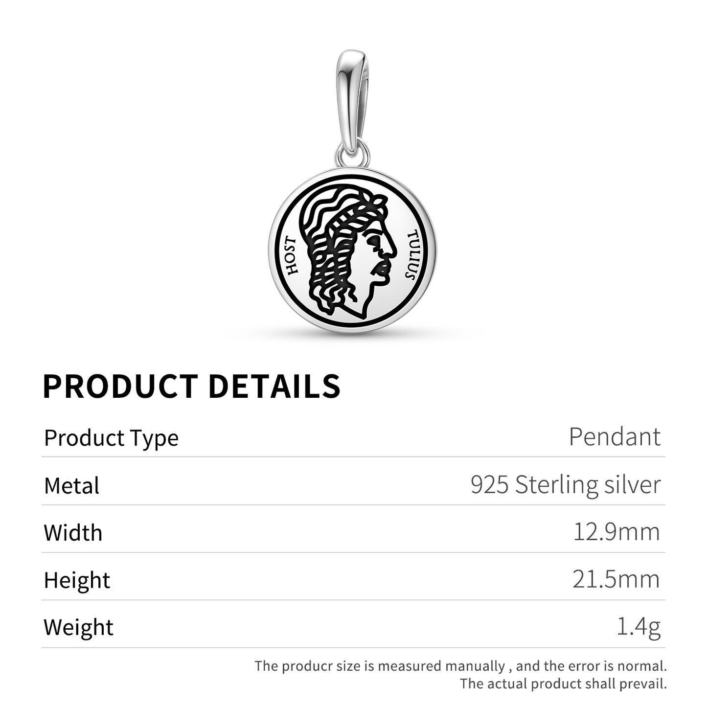 Tullus Hostilius Roman Empire Symbols Pendant Dangle Charm