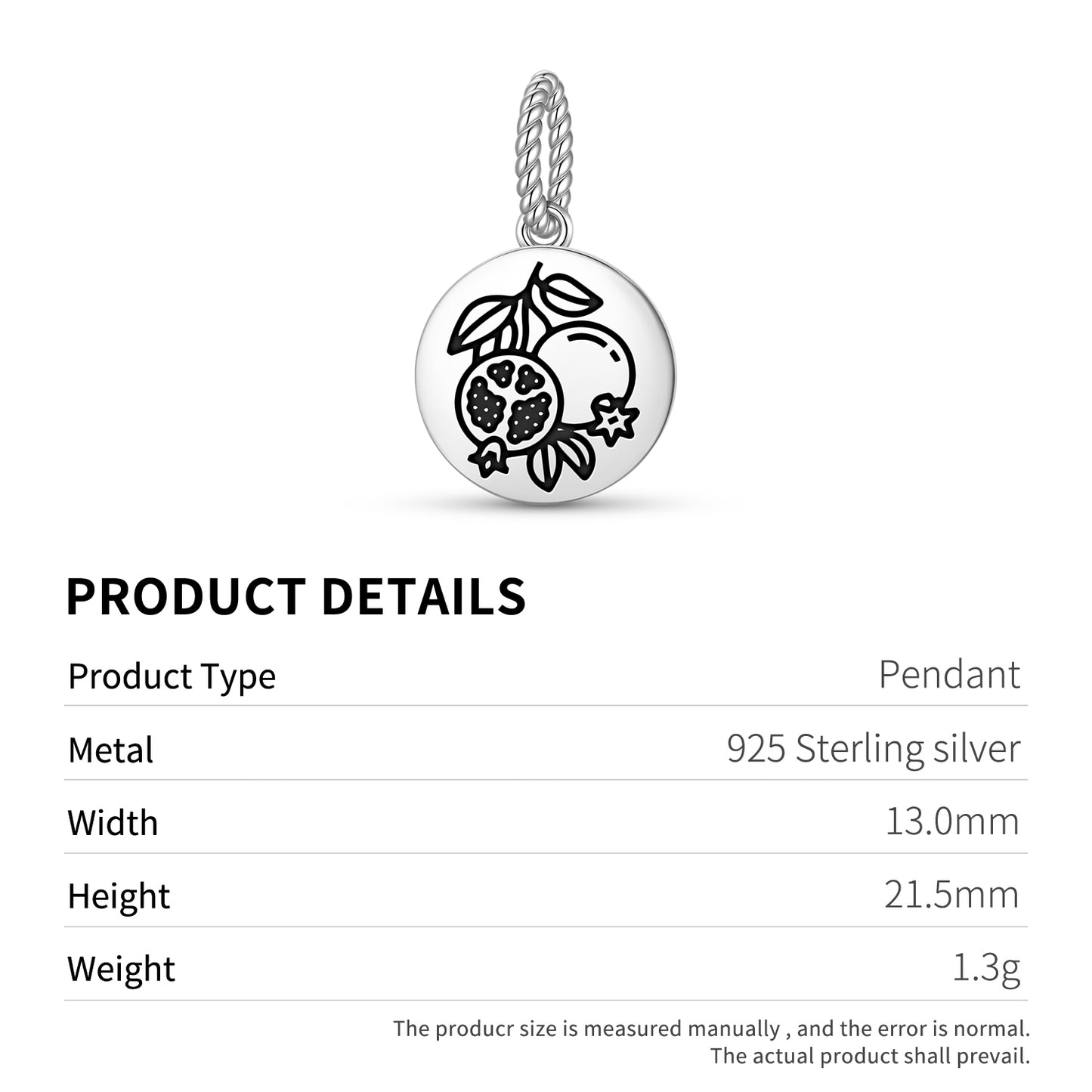 The pomegranate Roman Empire Symbols Pendant Dangle Charm