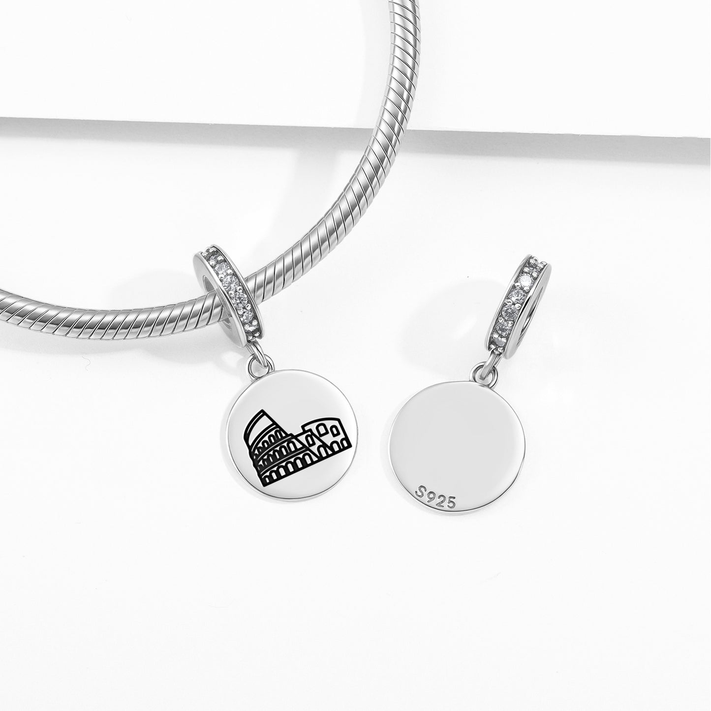 Colosseum Roman Empire Symbols Pendant Dangle Charm
