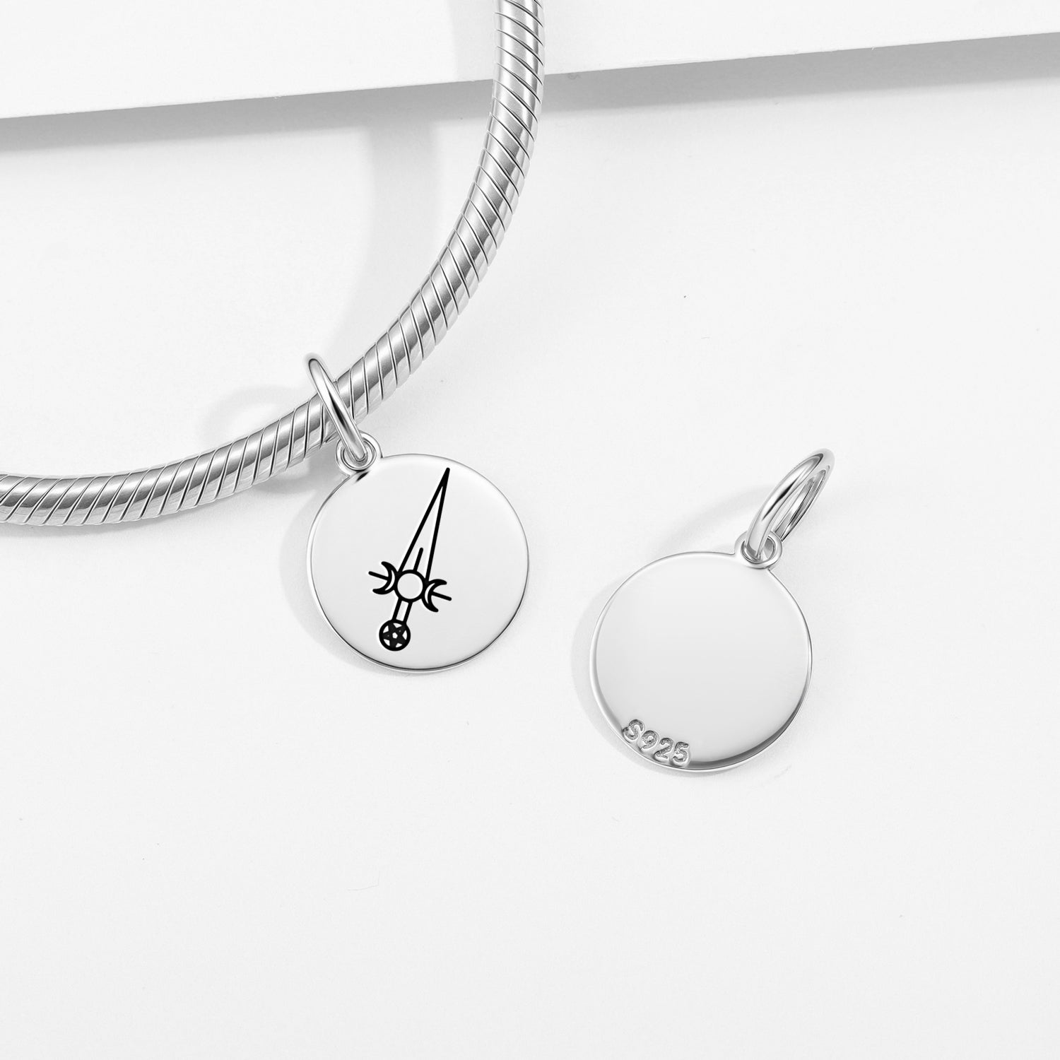 Athame – Dagger Wicca Symbols Pendant Dangle Charm