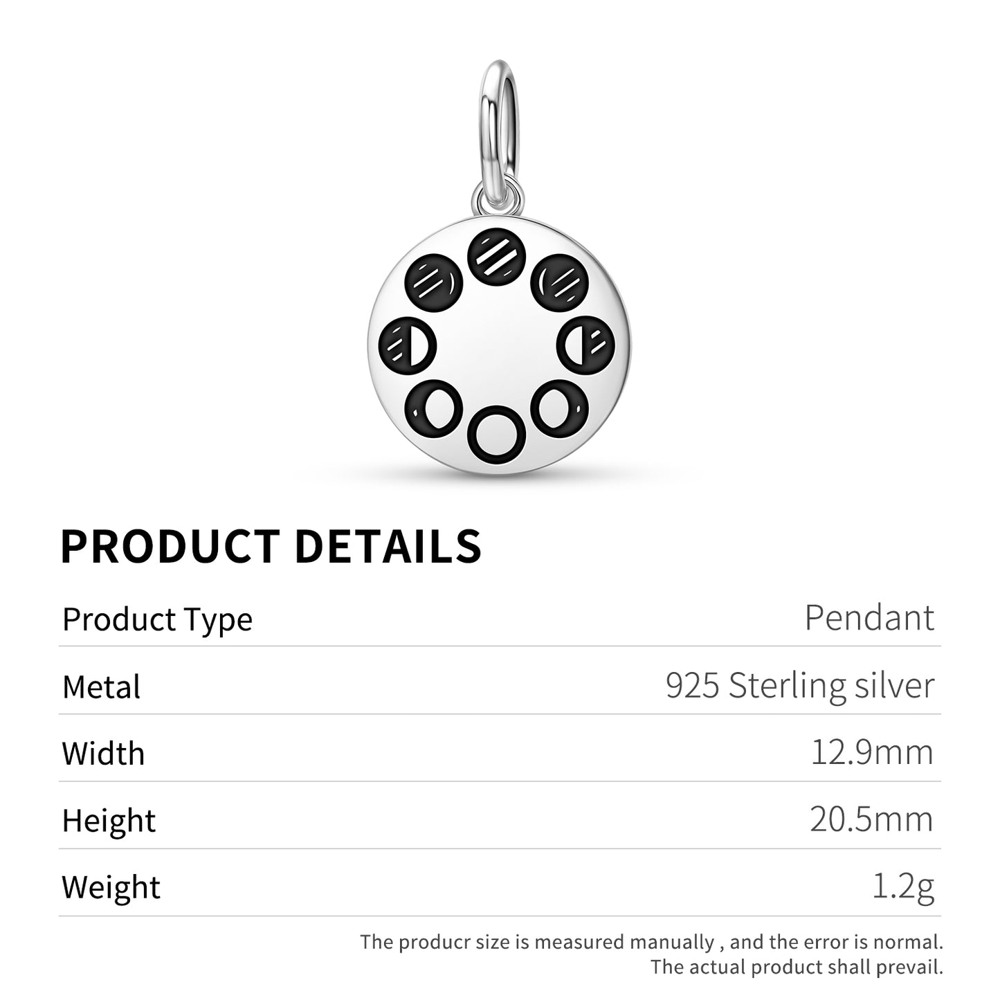 Moon Phases Wicca Symbols Pendant Dangle Charm