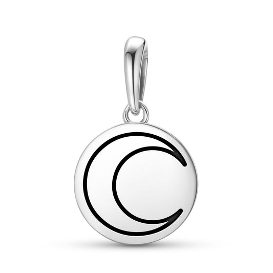 Crescent Moon Wicca Symbols Pendant Dangle Charm