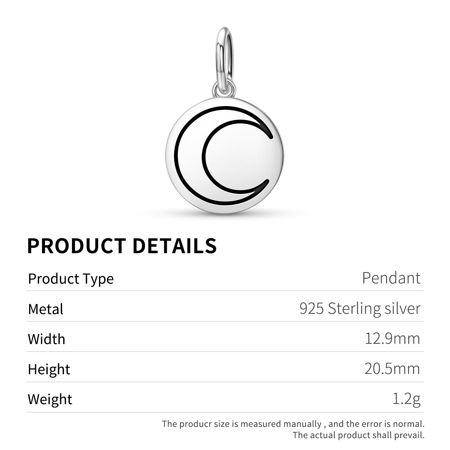 Crescent Moon Wicca Symbols Pendant Dangle Charm