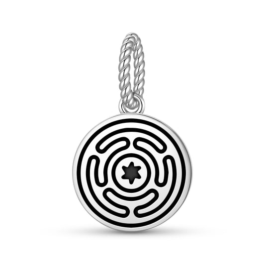 Hecate's Wheel Wicca Symbols Pendant Dangle Charm