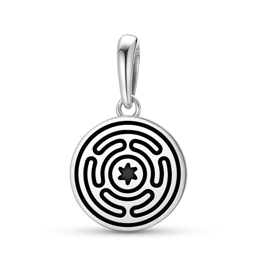 Hecate's Wheel Wicca Symbols Pendant Dangle Charm