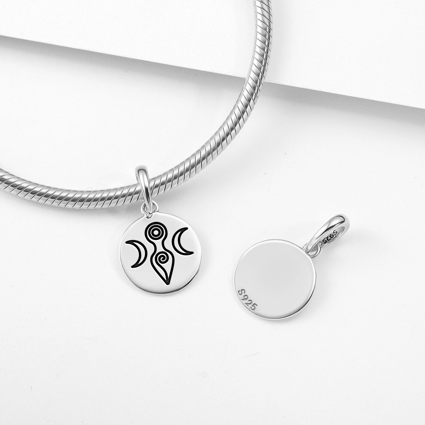 Moon Goddess Wicca Symbols Pendant Dangle Charm