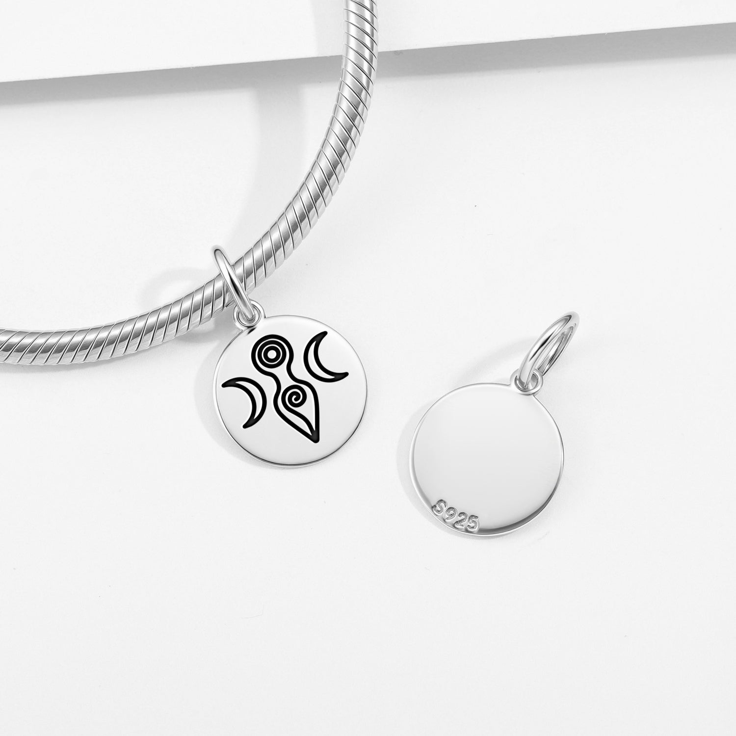 Moon Goddess Wicca Symbols Pendant Dangle Charm