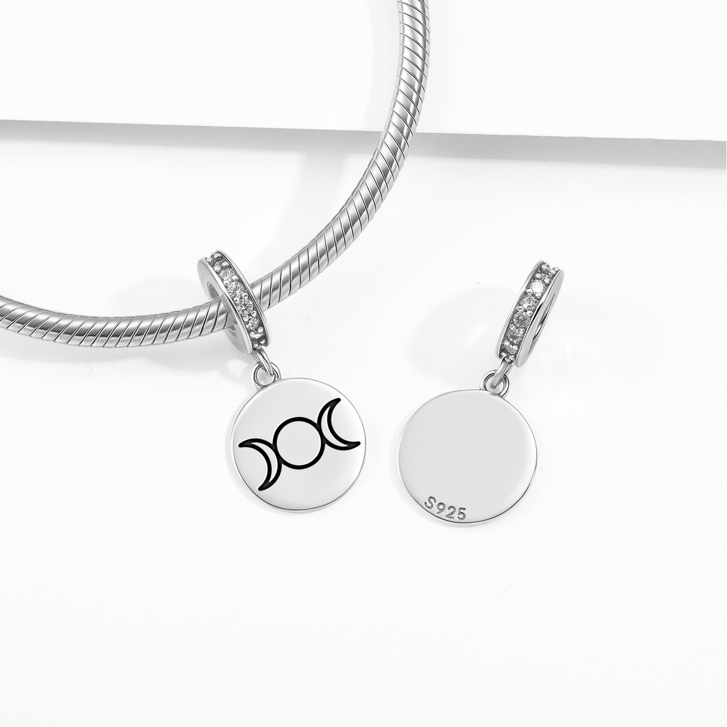 Triple Goddess Wicca Symbols Pendant Dangle Charm