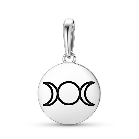 Triple Goddess Wicca Symbols Pendant Dangle Charm