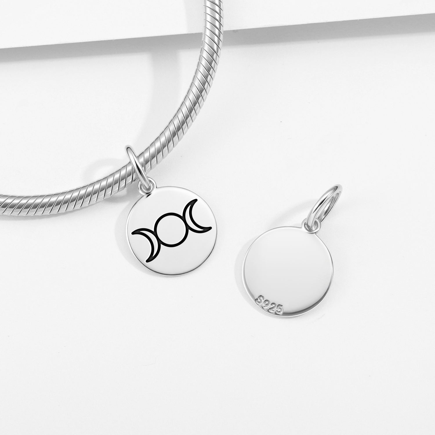 Triple Goddess Wicca Symbols Pendant Dangle Charm