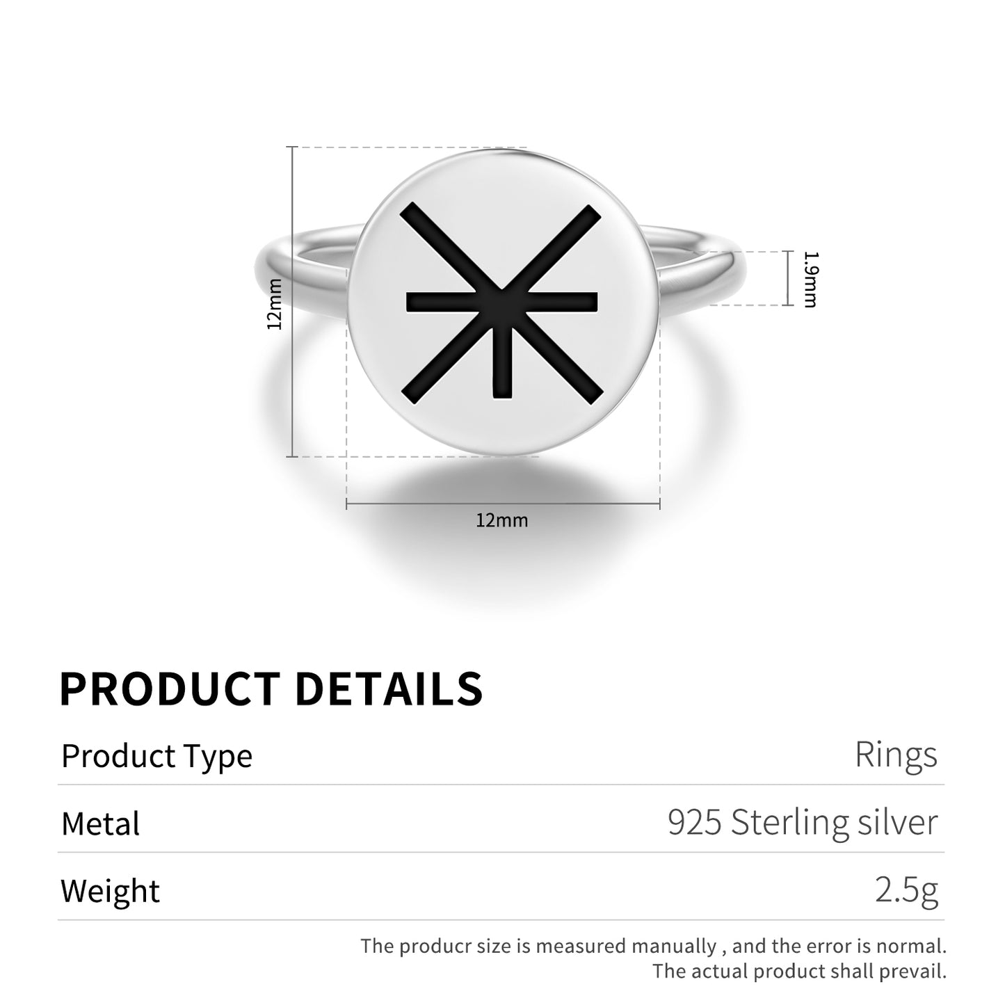 Septiles Astrology Symbols Adjustable Open Ring