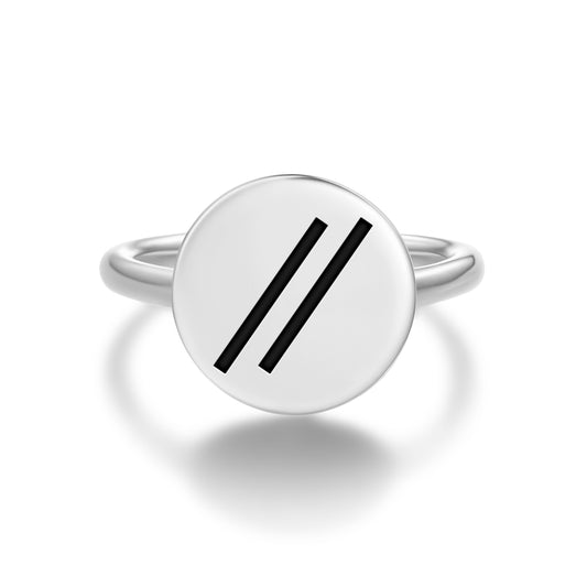 Parallels Astrology Symbols Adjustable Open Ring