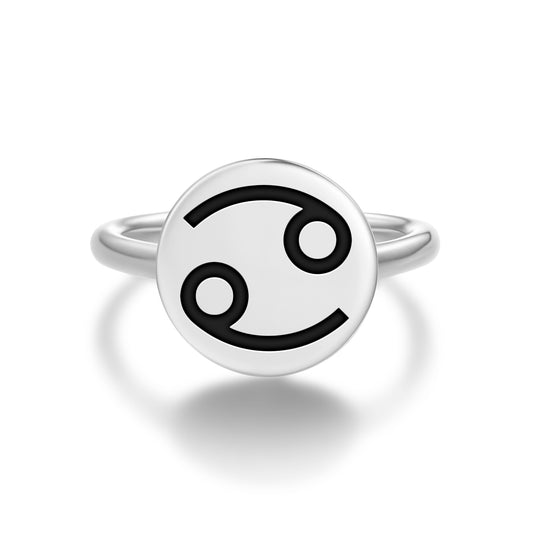 Cancer Astrology Symbols Adjustable Open Ring