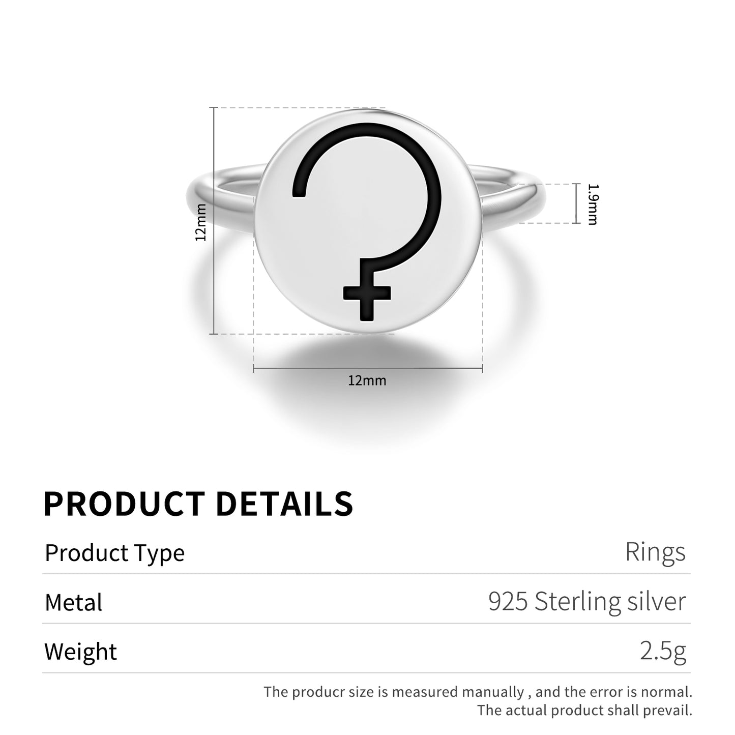 Ceres Astrology Symbols Adjustable Open Ring