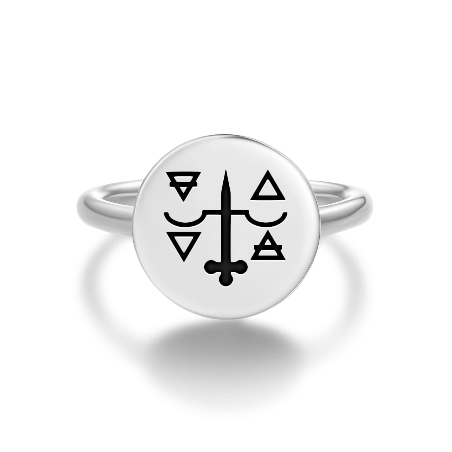 The Justice Tarot Symbols Adjustable Open Ring