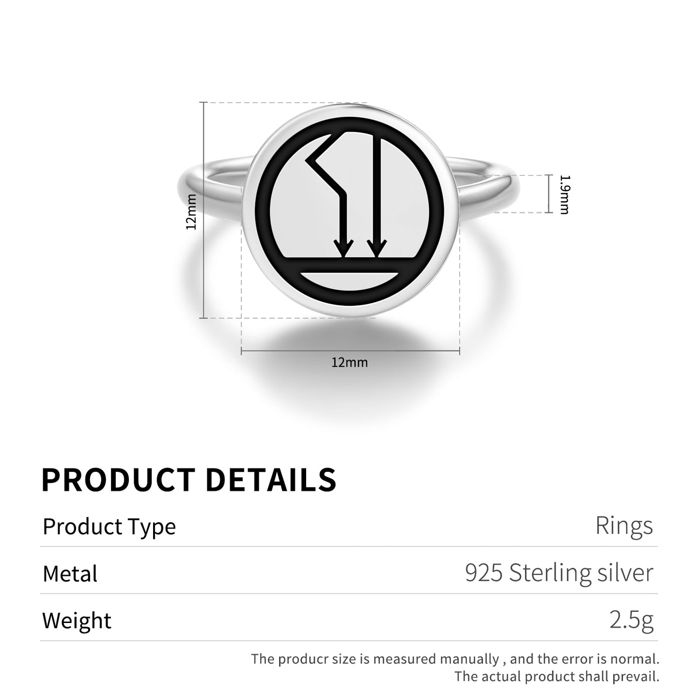 The Tower Tarot Symbols Adjustable Open Ring