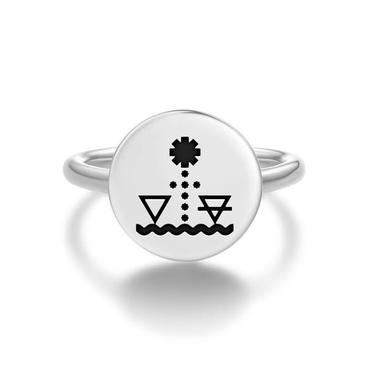 The Star Tarot Symbols Adjustable Open Ring