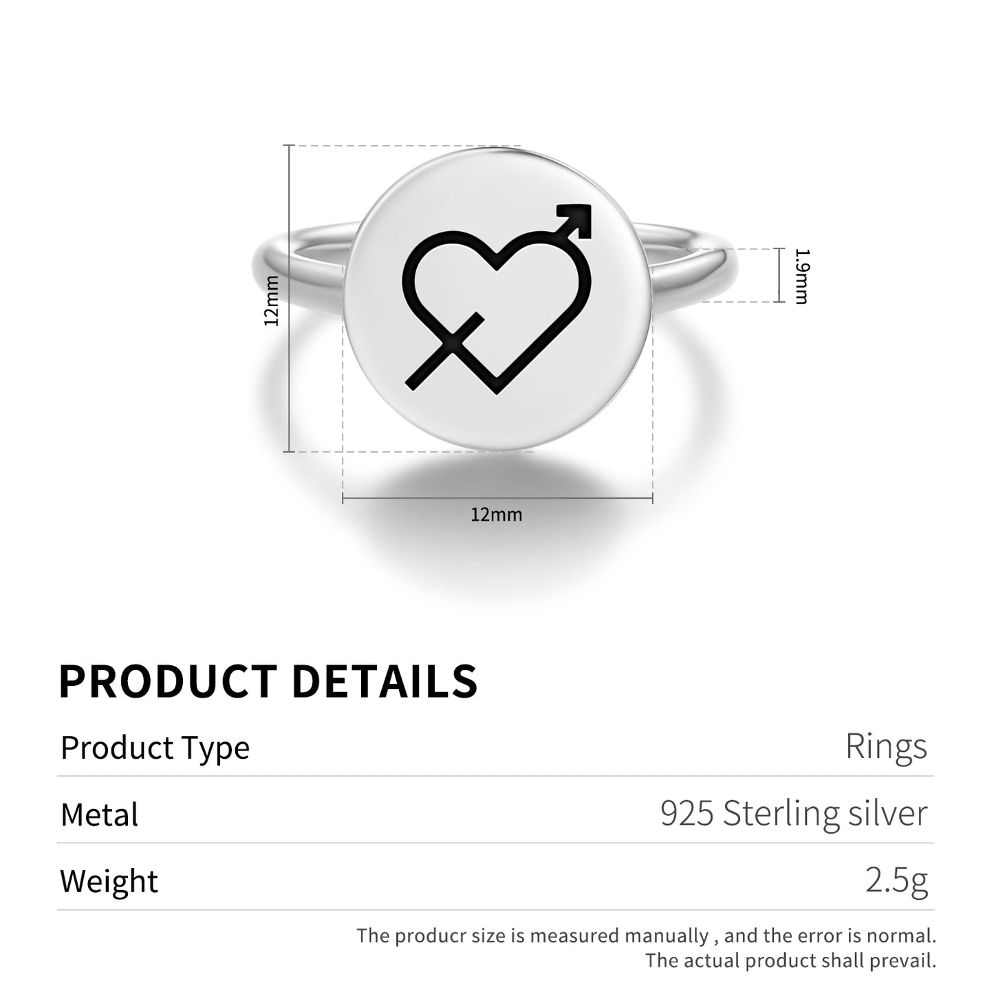 Eros – Cupid Greek Mythology Symbols Adjustable Open Ring