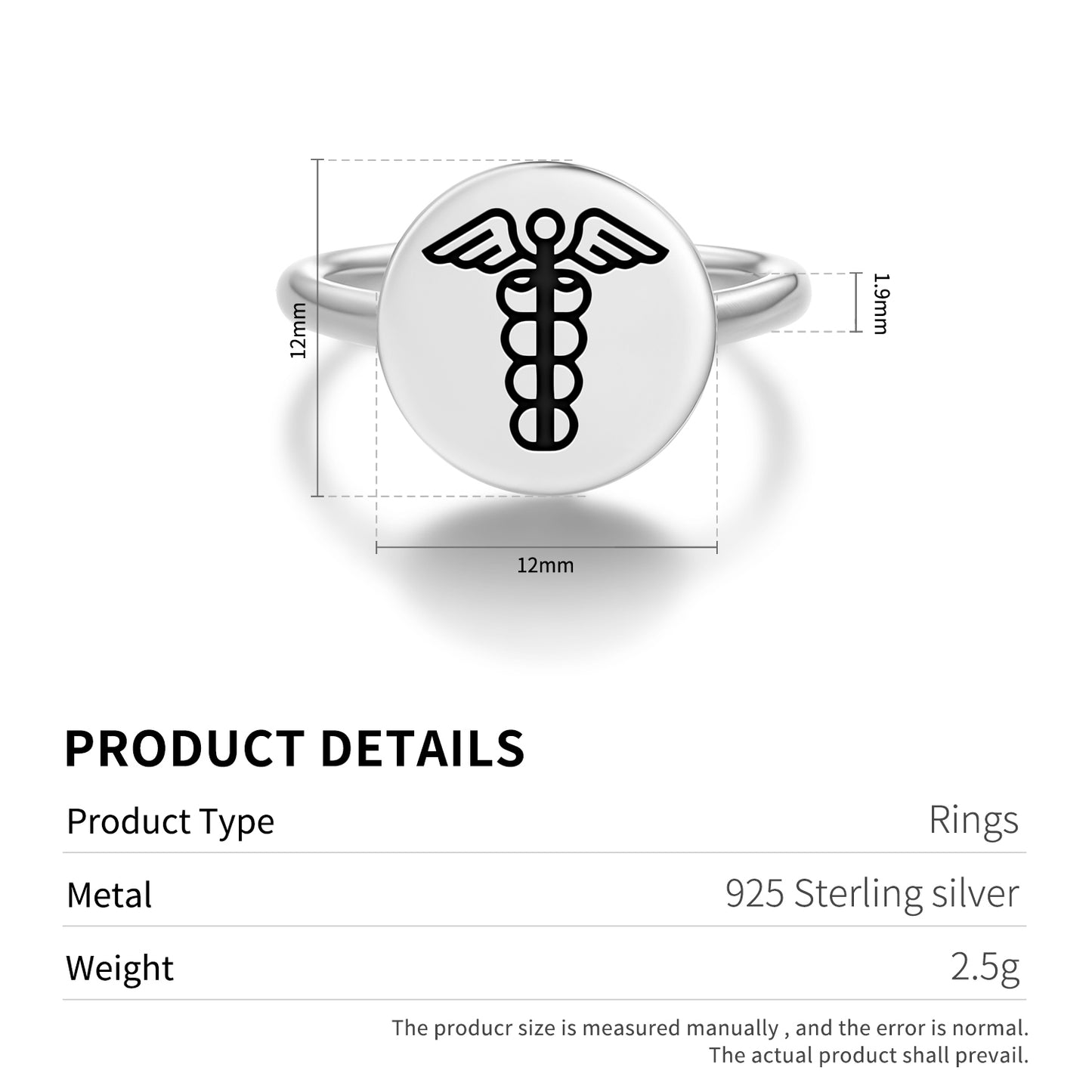 Mercury Greek Mythology Symbols Adjustable Open Ring