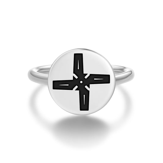 Brigid's Cross Celtic Symbols Adjustable Open Ring