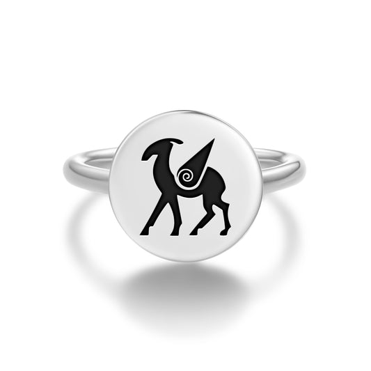 The Stag Celtic Symbols Adjustable Open Ring
