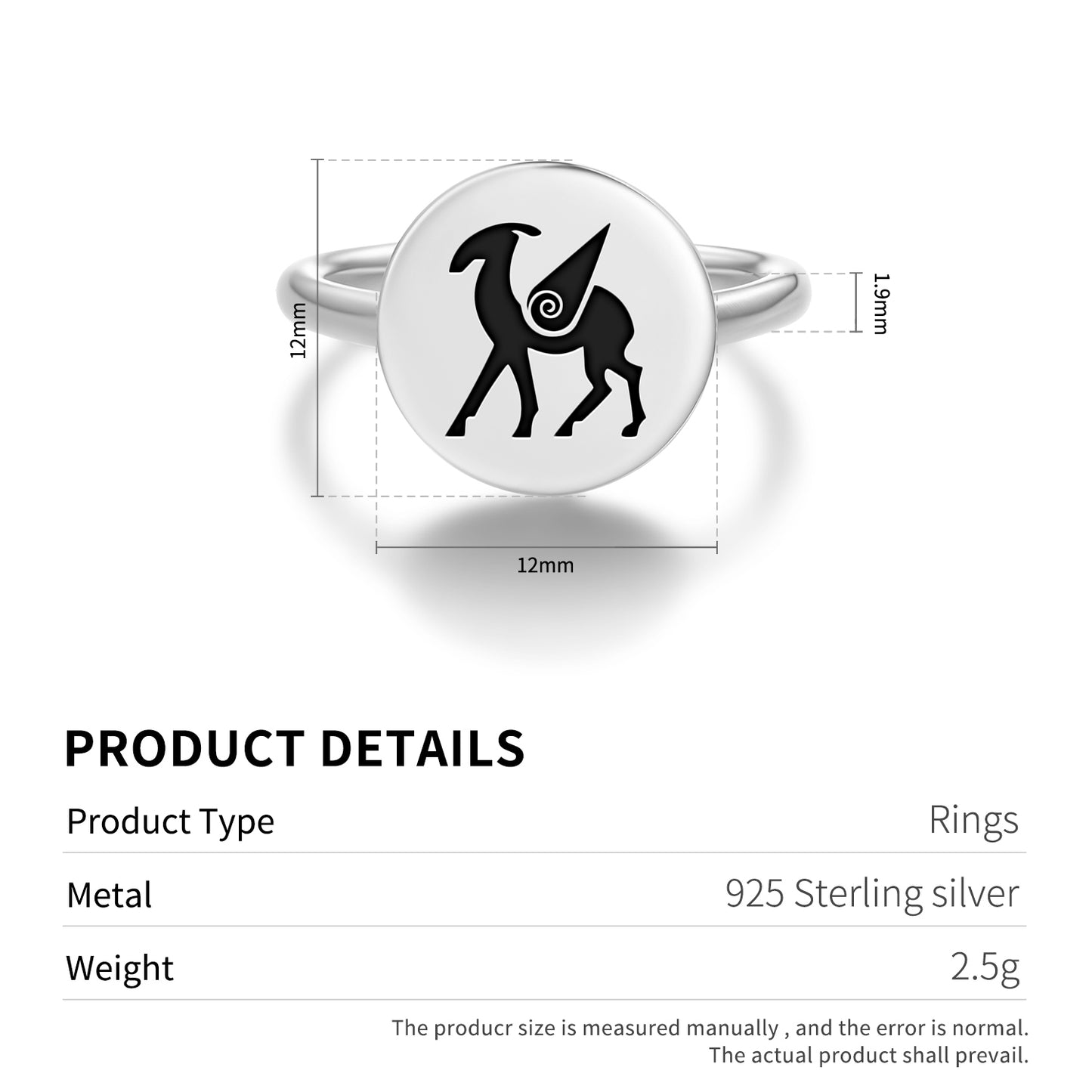 The Stag Celtic Symbols Adjustable Open Ring