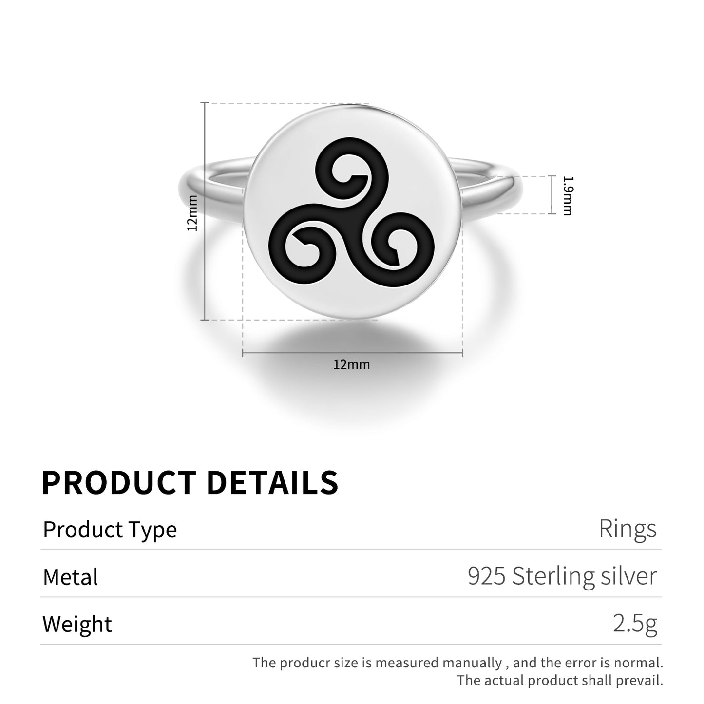 Triskeles – Celtic Love Knot Celtic Symbols Adjustable Open Ring