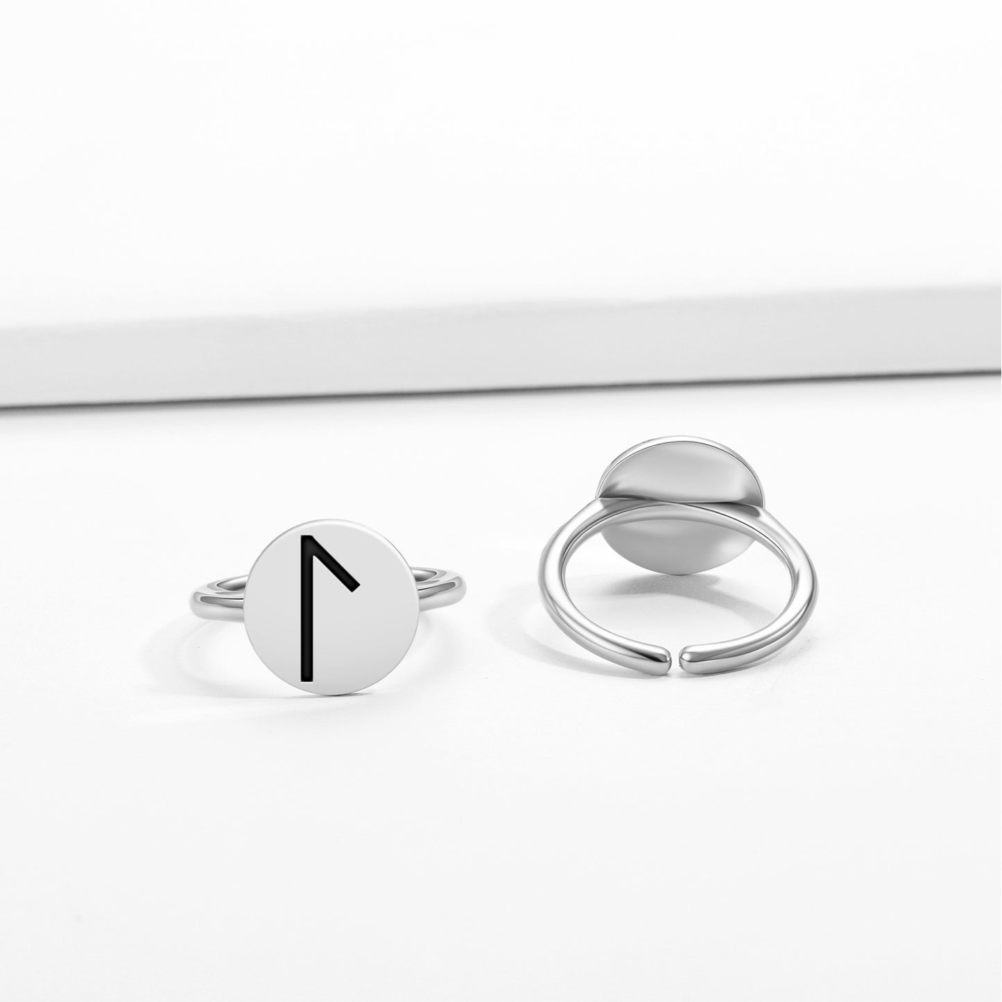 Laguz Norse Runes Symbols Adjustable Open Ring