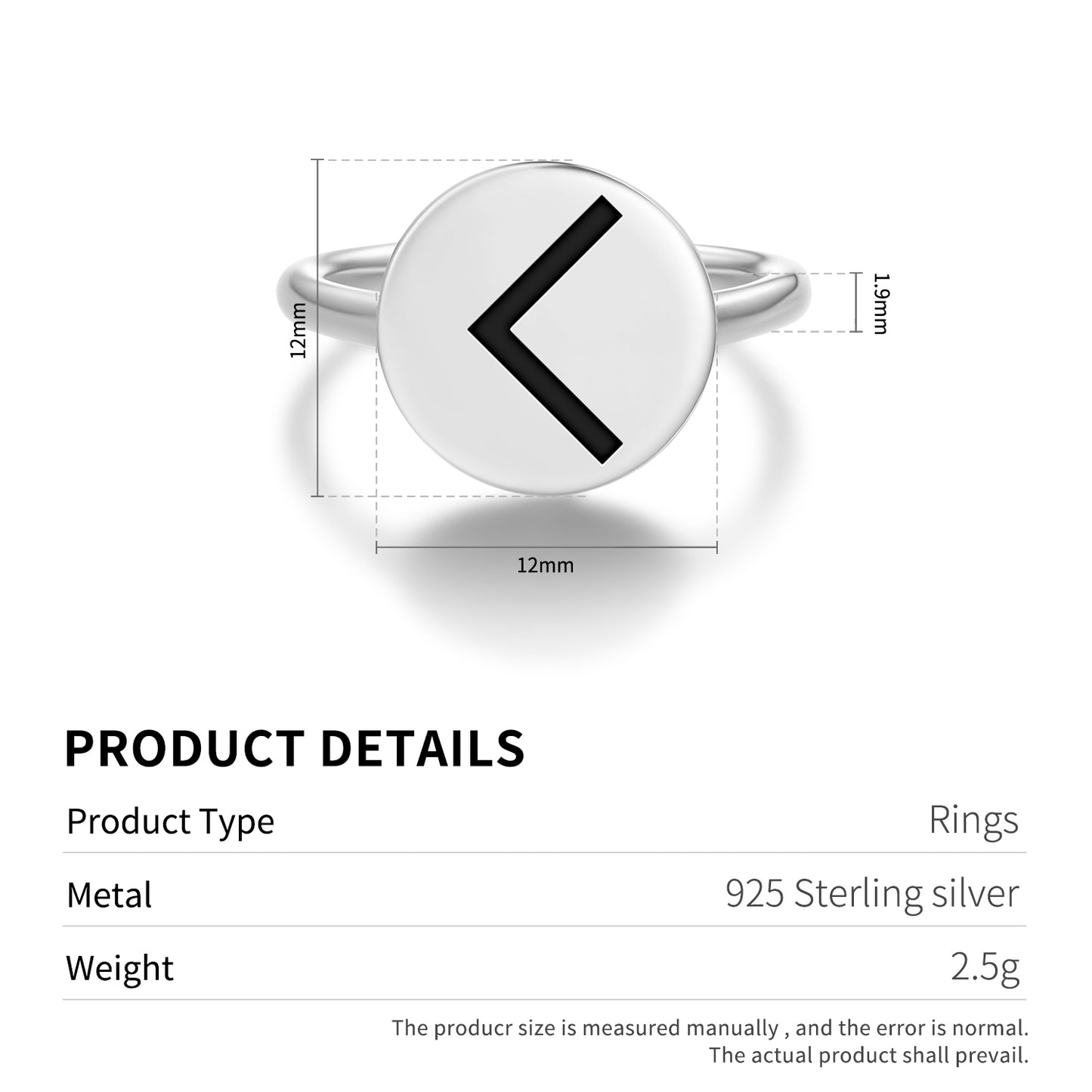 Kaunan Norse Runes Symbols Adjustable Open Ring