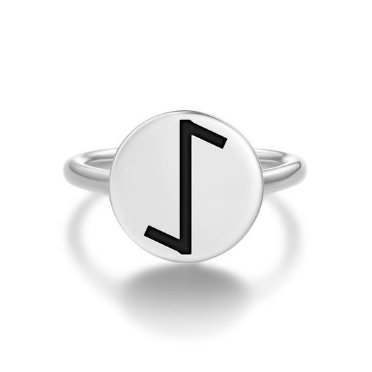 Eiwaz Norse Runes Symbols Adjustable Open Ring