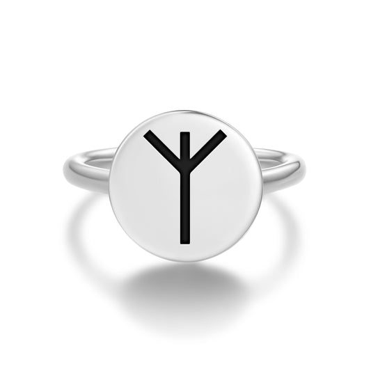 Algiz Norse Runes Symbols Adjustable Open Ring