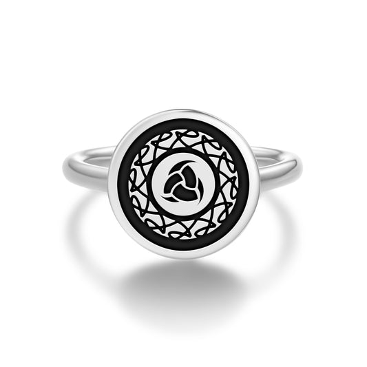 Triple horn of Odin Norse Symbols Adjustable Open Ring