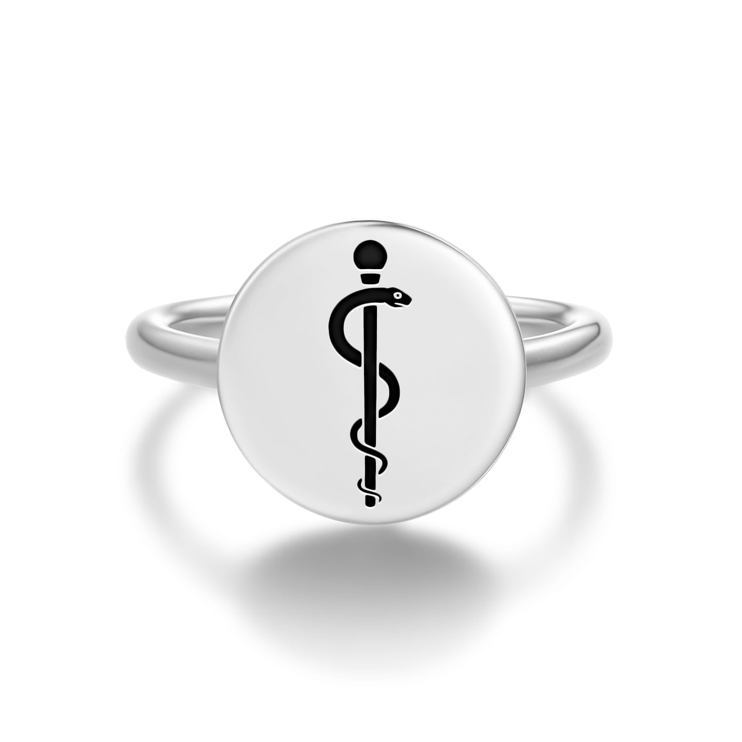 Rod ofAsclepius  Adjustable Open Ring