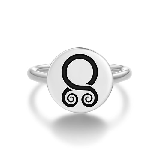 Troll Cross Symbol  Adjustable Open Ring