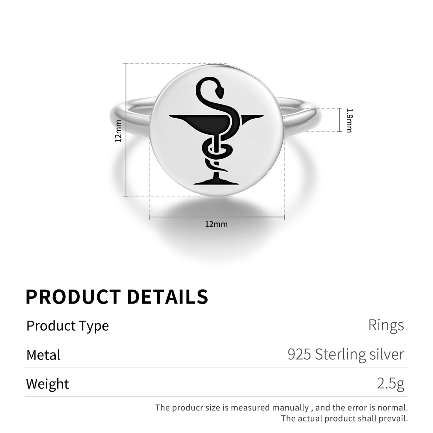 Bowl Of Hygieia  Adjustable Open Ring