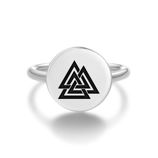 Valknut Symbol  Adjustable Open Ring